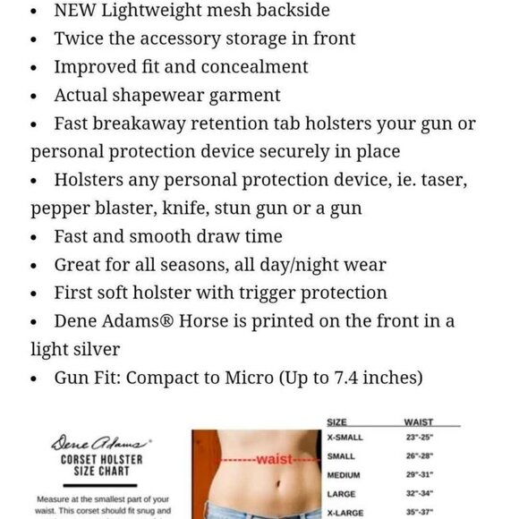 Dene Adams Concealed Carry Corset 4X Black - Picture 5 of 5